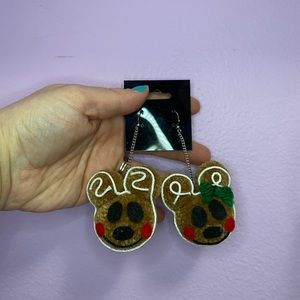 Mickey / Minnie Gingerbread Pom Pom Earrings